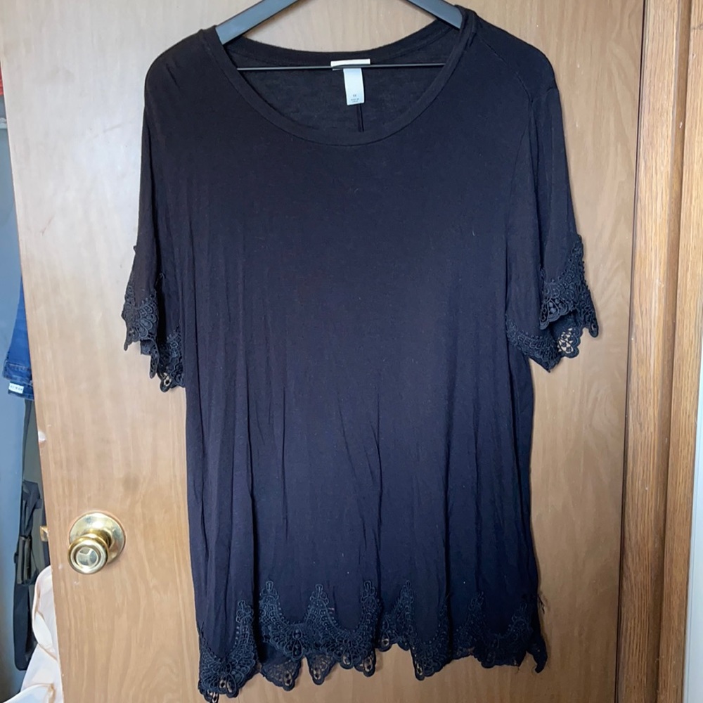 1X Ava & Viv cotton black shirt